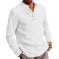 thumbnail image 3 of PENGXIANG Hommes Chemise à Col Rond Blouse à Manches Longues, 3 of 5
