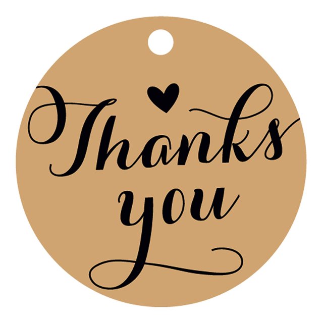 100 PCS Personalized Thank You Hang Tags Custom Wedding Favors Gift Circle Paper Tags