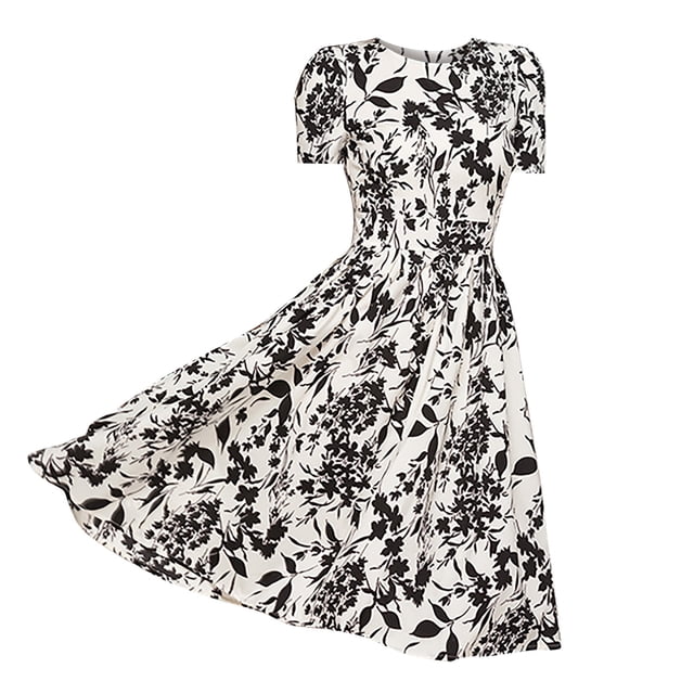 Ketyyh-chn99 Robes Maxi pour Femmes Grande Taille Robe Mini Robe de Fête Robe d'Été Manche à Volants Ample Fluide Plissée Robe Mini D,2TG