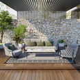 thumbnail image 2 of Outsunny Waterproof Outdoor Rug with Carrying Bag, 9' x 12', Black and Grey, 2 of 8