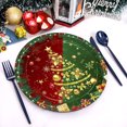 thumbnail image 4 of RRJ Christmas Party Tableware Set Disposable Plates Cups Napkins, 20-Piece Holiday Dinnerware Kit, 7-Inch 9-Inch Paper Plates For Festive Gatherings, Red Green Gold Themed Disposable Tableware, 4 of 6
