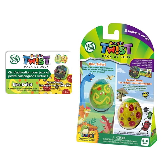 LeapFrog RockIt Twist - Pack de 2 jeux - Dino Safari et Banzaï Beans - Les ninjas contre-attaquent - Version française