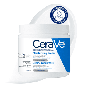 CeraVe Moisturizing Cream, Rich Face and Body Cream with Ceramides and Hyaluronic Acid for Dry Skin, 539g