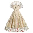 thumbnail image 4 of Fshaion Robe d'Été pour Femmes 2024 Grande Taille Robe de Soirée Brodée Manches Courtes Col Ras du Cou Robe Liquidation à Moins de 10!, 4 of 6