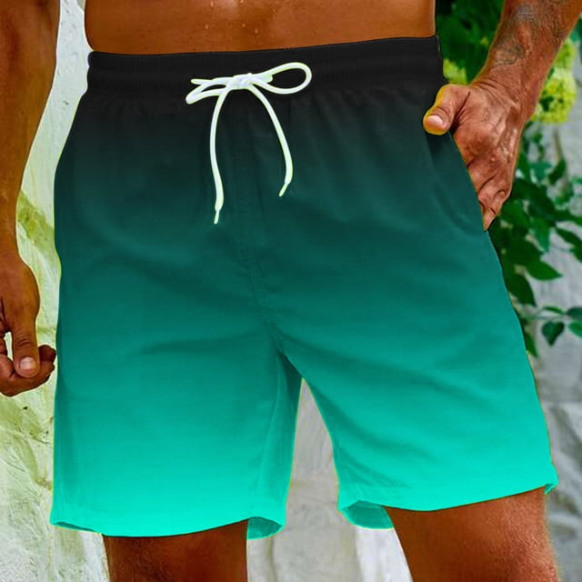 LSLJS Pantalon Décontracté à Imprimé Dégradé pour Hommes, Short de Plage, Cadeaux pour Hommes