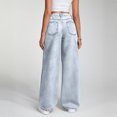 thumbnail image 5 of CHCNHAC Jeans à Jambe Grand pour Femmes 2025 Taille Haute Extensibles Jeans à Jambe Droite Mode à Coutures devant Pantalon en Denim Ample Rétro Y2k, 5 of 5