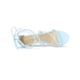 thumbnail image 4 of BLISSFUL STEP Women's Back to School Straps Kitten Heel Lace Up Sandals Sky Blue 9, 4 of 7