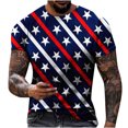 thumbnail image 1 of Mefallenssiah T-Shirt à Manches Courtes pour Homme Homme Décontracté Col Rond Populaire Impression Drapeau Numérique 3D Chandail Entraînement Physique Sport Manches Courtes T-Shirt Blouse Noir, 1 of 4