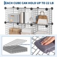 thumbnail image 2 of EDTara Modular Wire Cube Storage Organizer, 12-Cube Metal Grid Shelf Unit for Closet, Books, Office, or Entryway, 2 of 9