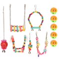 thumbnail image 2 of Bird Swing Chewing Toy, Easy To Install Bird Hanging Toys Colorful Crisp Bell Sounds Wooden  For Rest For, 2 of 8