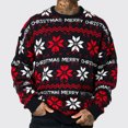 thumbnail image 1 of TIMIFIS Uglys Christmas Sweaters Chandail à Col Rond à Manches Longues Imprimé Flocon de Neige pour Hommes, Mode Décontractée d'Automne, Chandail, Vêtements d'Hiver, 1 of 8