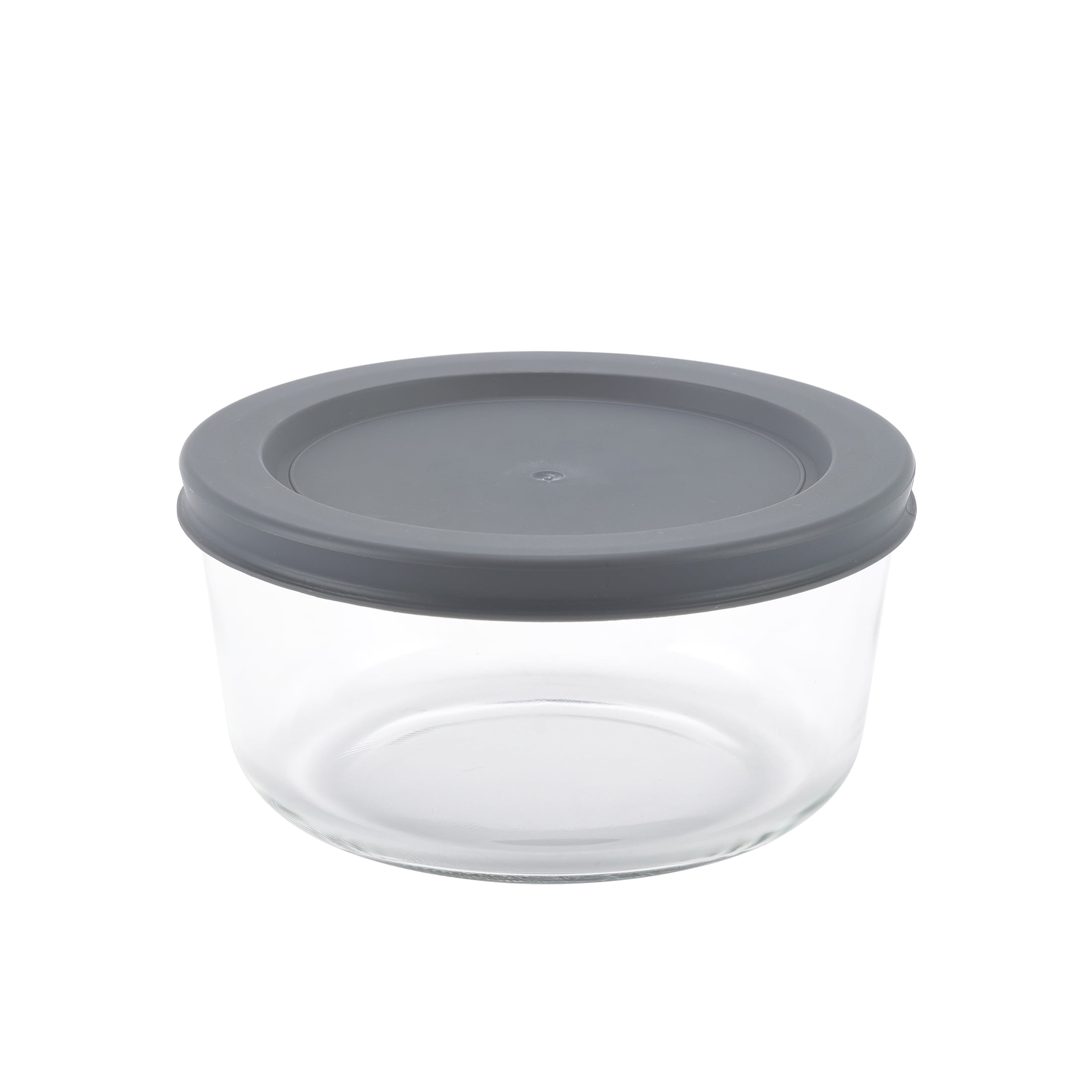 Mainstays Round Glass Food Storage Container with PE Lid 500ml