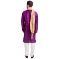 thumbnail image 2 of Vêtements Indiens Kurta Pyjama pour Homme avec Foulard Robe de Fête de Mariage (Violet, m), 2 of 6
