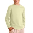 thumbnail image 2 of WUANDIXFA T-Shirt à Manches Longues Enfants Enfants Garçons Automne Coton T-Shirts à Manches Longues à Col Rond Hauts Tee Jaune Pâle, 8-9 Ans, 2 of 4