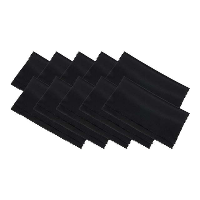 Unique Bargains Microfiber Cleaning Cloth 7' x 6' Soft for Camera Lens, Black 10 Pack