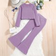 thumbnail image 4 of 2025 s 2 Piece Outfits Outfit Long Sleeve Crop Tops Stuff for S Sweatshirt Ribbed Shirts and Clothes Flared Pants Jogger Pants Clothes for Teen S Crop Tops, 4 of 8