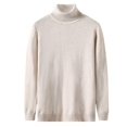 thumbnail image 4 of Pull Tricoté à Manches Longues Col Montant Couleur Unie Mode Décontractée pour Hommes, 4 of 8