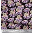 thumbnail image 3 of Soimoi Velvet Fabric Insect,Pansy & Yellow Flower Floral Print Fabric by the Yard 58 Inch Wide, 3 of 3