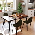 thumbnail image 1 of Homy Casa 63 inch Modern Dining Set, Dining Table with 4 Chairs, Beige Fabric, 1 of 10