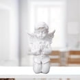 thumbnail image 2 of Resin White Angel Statue Desktop Decor Collection wings statue Window Props Christmas prayer boy, 2 of 9