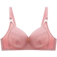 thumbnail image 1 of Abcnature Women's Bras Embroidery Thin Style Ventilate Back Buckle Bras without Steel Rim, 1 of 5
