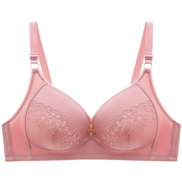 Abcnature Women's Bras Embroidery Thin Style Ventilate Back Buckle Bras without Steel Rim