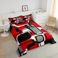 thumbnail image 4 of Erosebridal Geometric Sqare Bedding King Comforter Set,Abstract Artwork Bedding Sets King with Comforter,Rectangle Decor,Reversible,Lightweight,3-Piece, 4 of 8