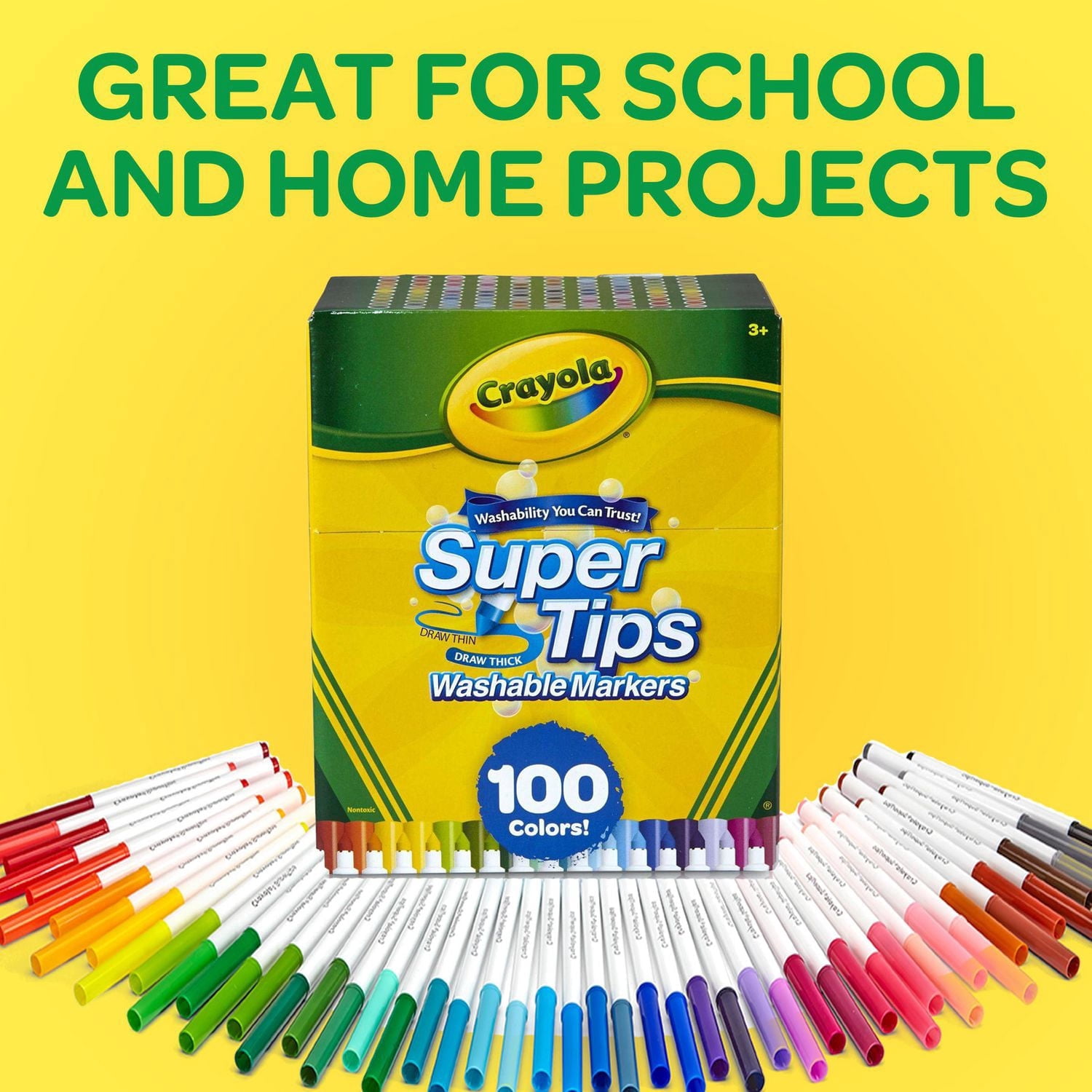 Crayola Super Tips Washable Markers, 100 Count