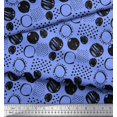 thumbnail image 3 of Soimoi Blue Cotton Poplin Fabric Dots & Circle Geometric Print Sewing Fabric Yard 56 Inch Wide, 3 of 5