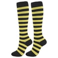 thumbnail image 4 of Bas de Compression 20-30 mmHg Longueur Genou 20-30 mmHg Bas de Compression Femmes Bas de Sport pour Unisexe Course Cyclisme, Jaune Noir, G/TG, 4 of 7