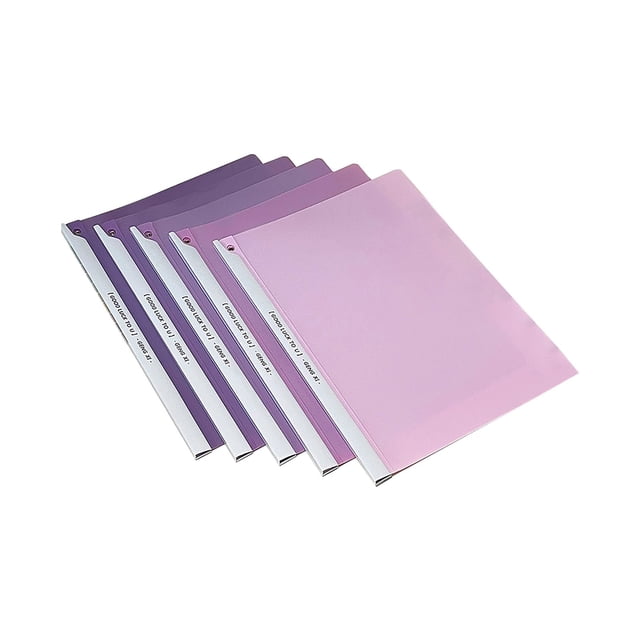 WHEANG 5Pack A4 Clear Front Report Covers Plastic Presentation Folders Resume Portfolio Folder Paper Swivel Sliding Bar File Folder for Presentation Document and School Use One Size Multi-Color