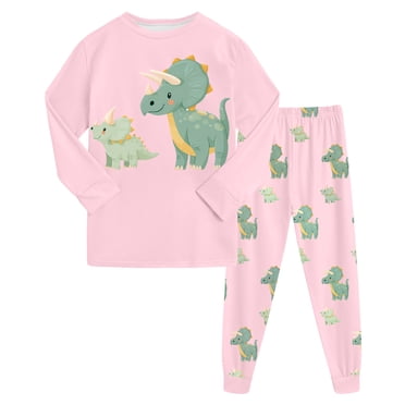 Gubotare Pjs Sets for Girls Girls Pajama Pants and Sleep Shirt Sets for Kids - 2 Piece PJ Sleepwear Set for Toddler Girls (Green,8-9 Years)