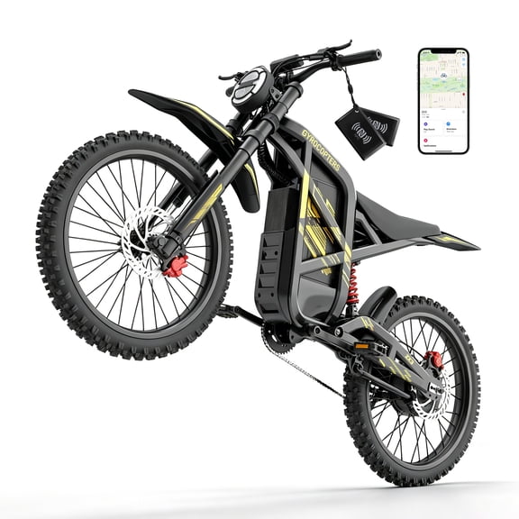 Gyrocopters ZX3 Electric Dirt Bike for Adults, 2800W Peak Motor, 60 km/h Top Speed, 25Ah Removable Battery, Up to 161 km Range, Full Suspension Fat Tire E-Bike