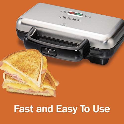 Proctor Silex Machine à Sandwich Chaud de Luxe, Plaques Antiadhésives, Acier Inoxydable (25415)