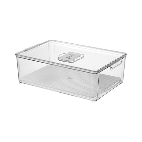 veasfak Bac de Rangement d'Organisation de Réfrigérateur Transparent Organisateur de Réfrigérateur pour Pommes Viande 34x22x10,5 cm