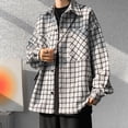 thumbnail image 3 of Cameland Men's Checkered Printed Button Pocket Long Sleeved Hooded Casual Jacket, 3 of 4