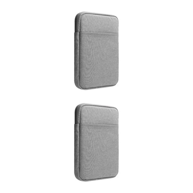 Youkk Stylish Protective Bags For Kindles Easy To Carry Well Protection Zip Closure E-Book Bag Exterior Pocket light gray 6inch 2Set