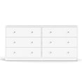 thumbnail image 3 of Levan Home 6-Drawer Contemporary Engineered Wood Double Dresser in White, 3 of 13