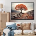thumbnail image 1 of Designart Tree black framed wall art, Coral Tree Autumn I , Trees Large framed wall art decor, Coral Traditional black framed wall art, 20x12 inches black frame, 1 of 5