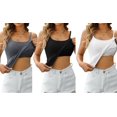 thumbnail image 3 of Charmo Womens 3-packs Cotton Scoop Neck Tank Tops Adjustable Spaghetti Strap Undershirts with Shelf Bra, 3 of 9