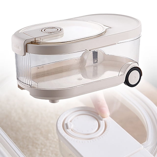 Storage rack 7L Airtight Storage Container With Wheels Transparent Plastic Cereal Dispenser For Grains Cat Dog Pet Storage With Lid Kitchen Organization Container
