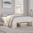 thumbnail image 2 of Yaheetech Metal Platform Bed with Cloud-inspired Design, Twin, White, 2 of 9