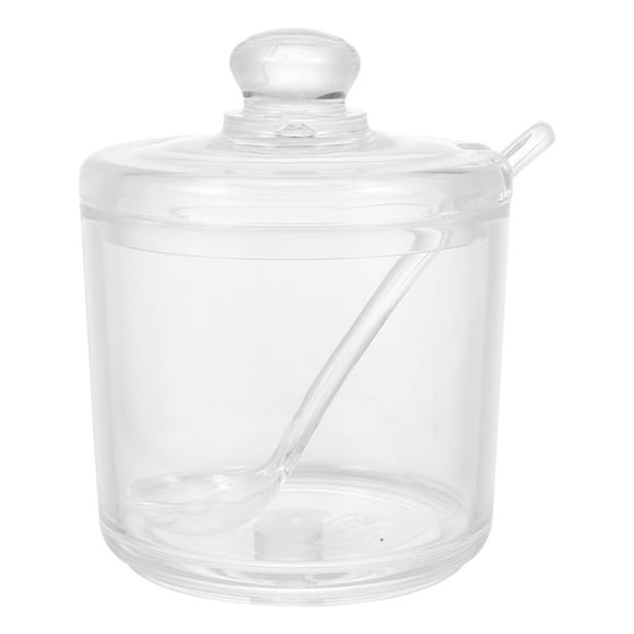 Glass Sugar Bowl Set with Lid And Spoon 3.23 X 2.95 Inch 0.06 Gallon Modern Sophisticated Design Durable Wear Resistant Elegant Kitchen Decoration for Home Restaurant Coffee Shop Sugar Spice