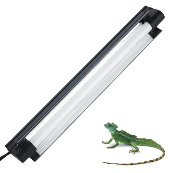 AMERTEERCA T5 HO Lampe UVB pour Reptile 8 W Ensemble d'Éclairage UVB Combiné pour Terrariums de Reptiles Luminaire avec Réflecteur en Aluminium Courbé Éclairage UVB pour Amphibiens du Désert et Tropicaux