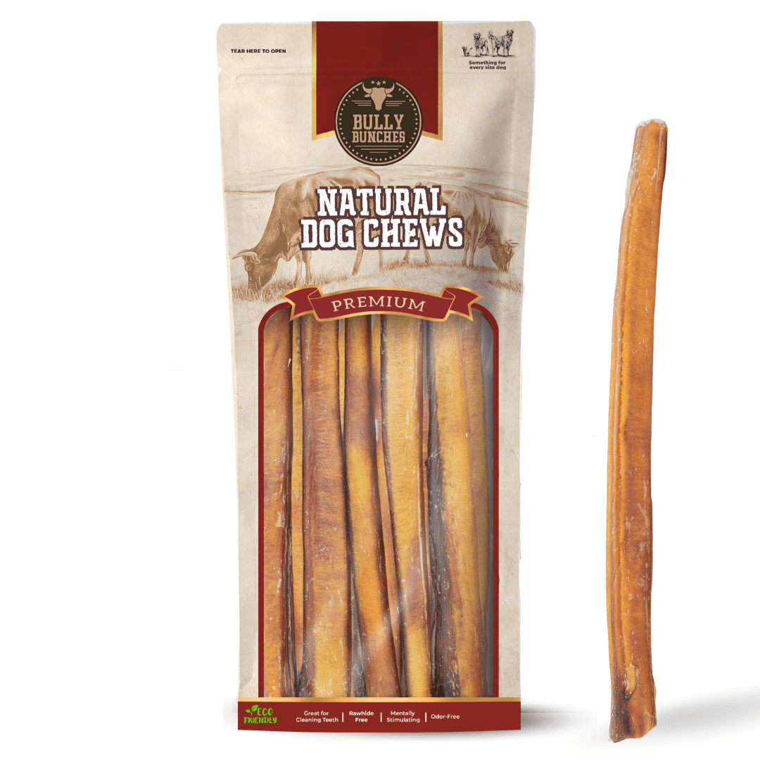 Bully Bunches 12" Thick Bully Sticks Odour Free All Natural Dog Chews 10 Pack