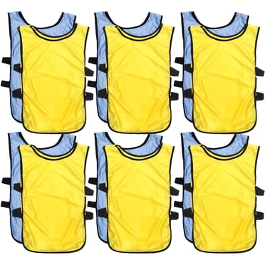 WRITWAA 12Pcs Training Soccer Vests Ventilation Polyester Pinnies Light Blue for Adults