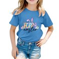thumbnail image 1 of 4t Fille Tout-Petit Extra Large Enfant Filles Pâques Mignon Graphique Col Rond Manches Courtes T-Shirt Décontracté d'Été, 1 of 4