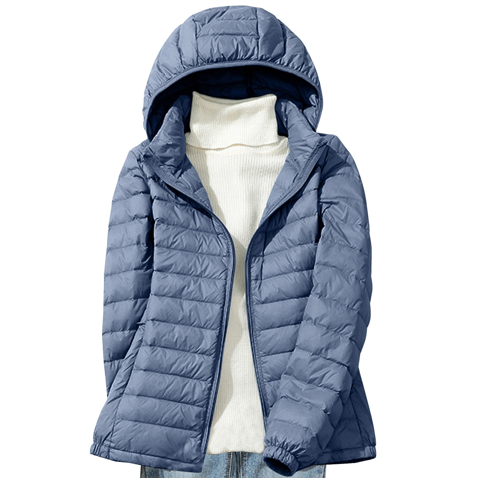 Lolmot Womens Down Jacket Lightweight Hooded Short Korean Style Extra Large Size Plus White Down Warm Jacket