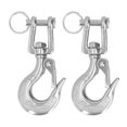 thumbnail image 2 of Safety Chain Hooks, 2Pcs Winch Hook Clevis Hook Lifting Clevis Chain Hook 304 Stainless Steel Rigging Accessory with Safety Latch, 2 of 7