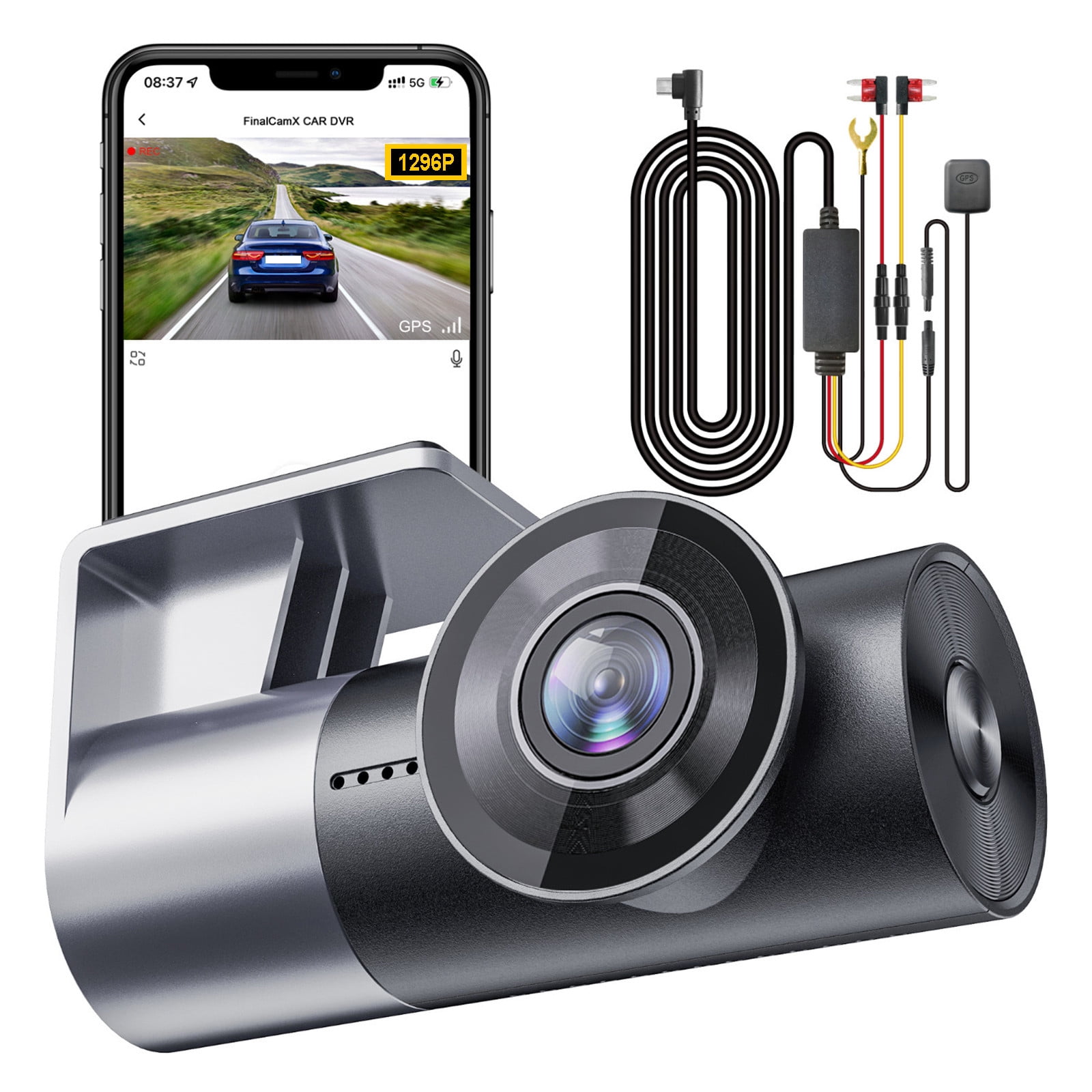 Dash Cam With WiFi 1296P FHD Car Driving Recorder 24h Parking Monitoring/HD Nightc Vision/G Sensor/Loop Recording/Motion Detection/170 Wide Angle/HDR And GPS